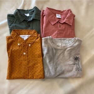 Bundle of boy button down shorts Zara, little co., and old navy